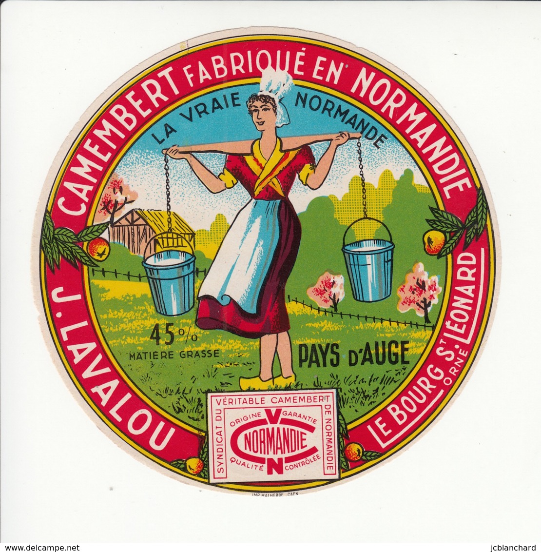Etiquette De Fromage Camembert - Lavalou - Le Bourg St Léonard - Orne. - Fromage