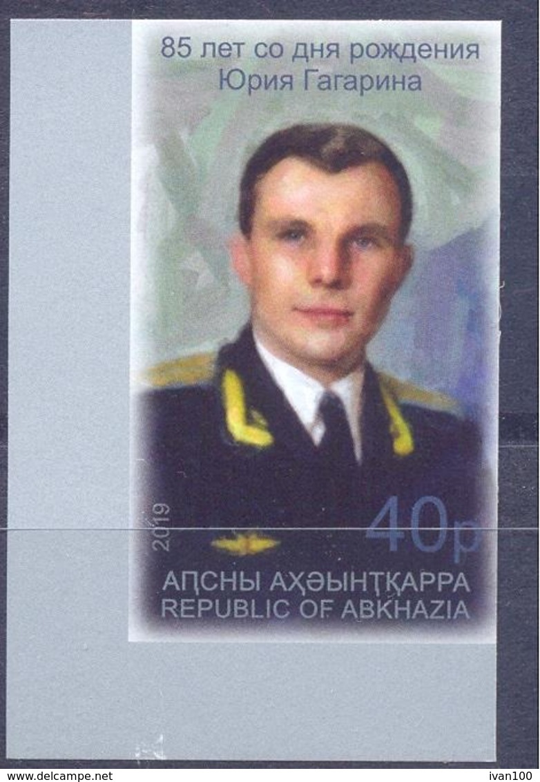 2019. Russia, Abkhazia, Space, 85th Birth Anniv. Of Yurii Gagarin, 1v Imperforated, Mint/** - Nuovi