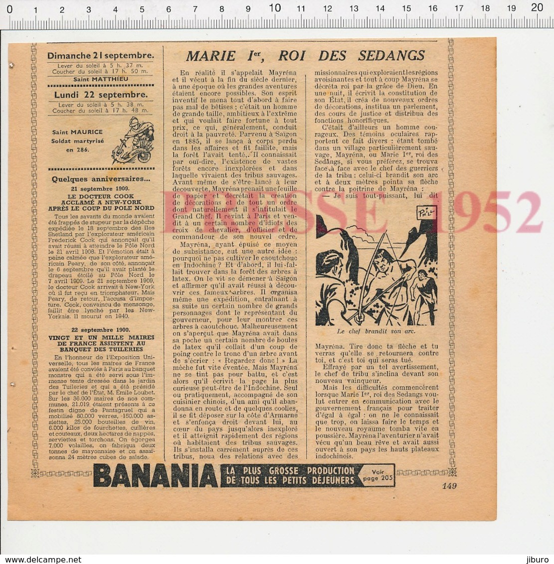 2 Scans Presse 1952 Marie Ier Roi Des Sédangs Mayréna En Indochine + Enterrement En Pays Bassari Guinée  226CH12 - Non Classés