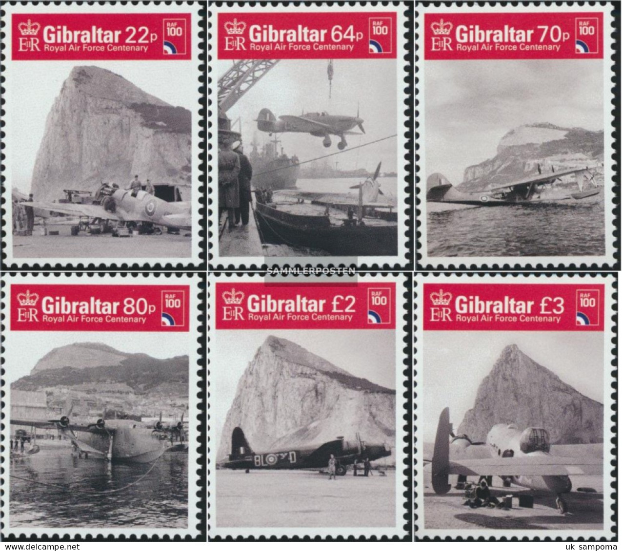 Gibraltar 1858-1863 (complete Issue) Unmounted Mint / Never Hinged 2018 100 Years Air Force - Gibraltar