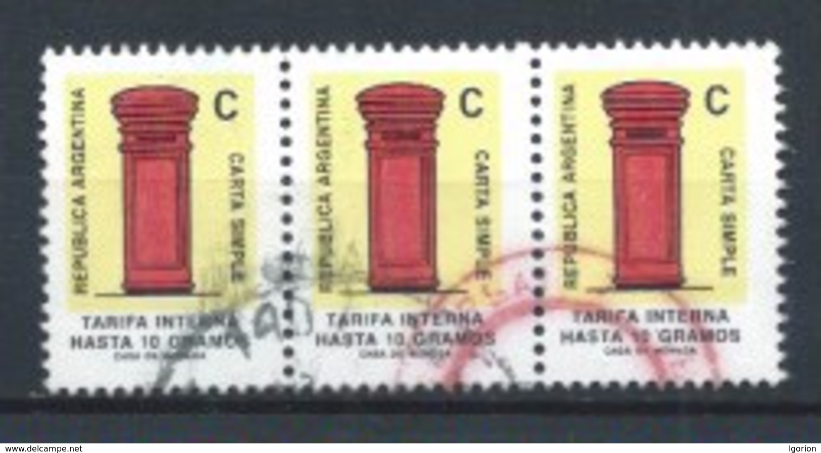 ARGENTINA 1987 (O) USADOS MI-1870 YT-1567 BL,3 TARIFA INTERNA - Gebruikt