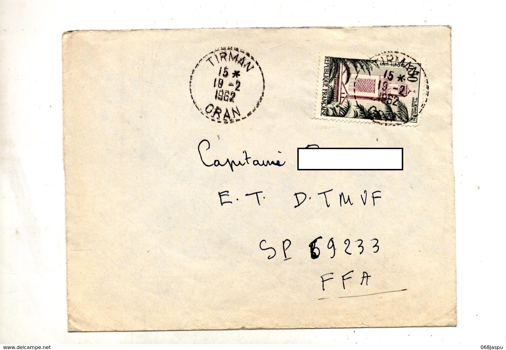 Lettre  Cachet Tirman Sur Tlemcen - Covers & Documents