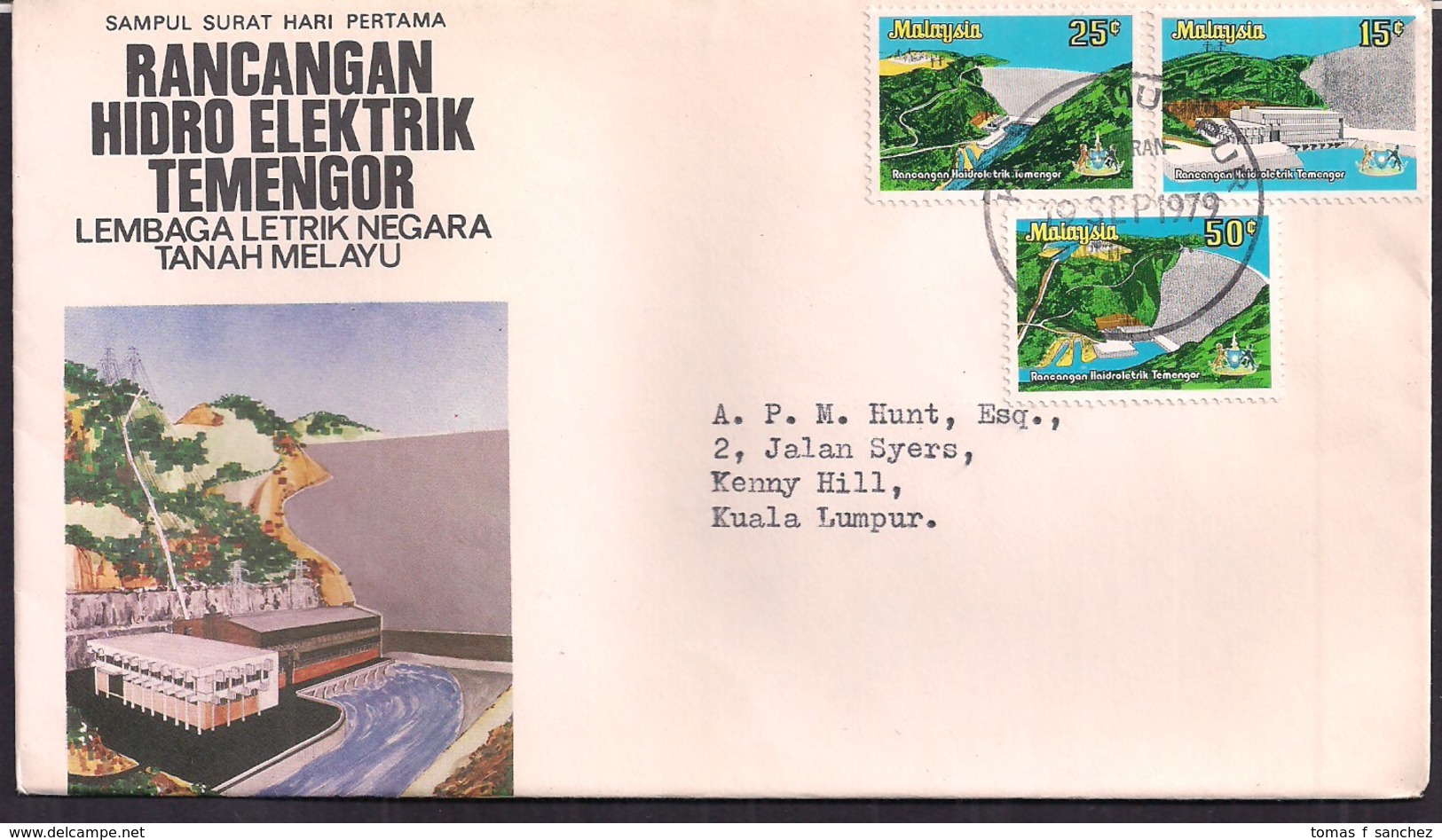 Malaysia - 1979 - Lettre - Plan Hydroélectrique - Barrages Hydroélectriques - Autres & Non Classés