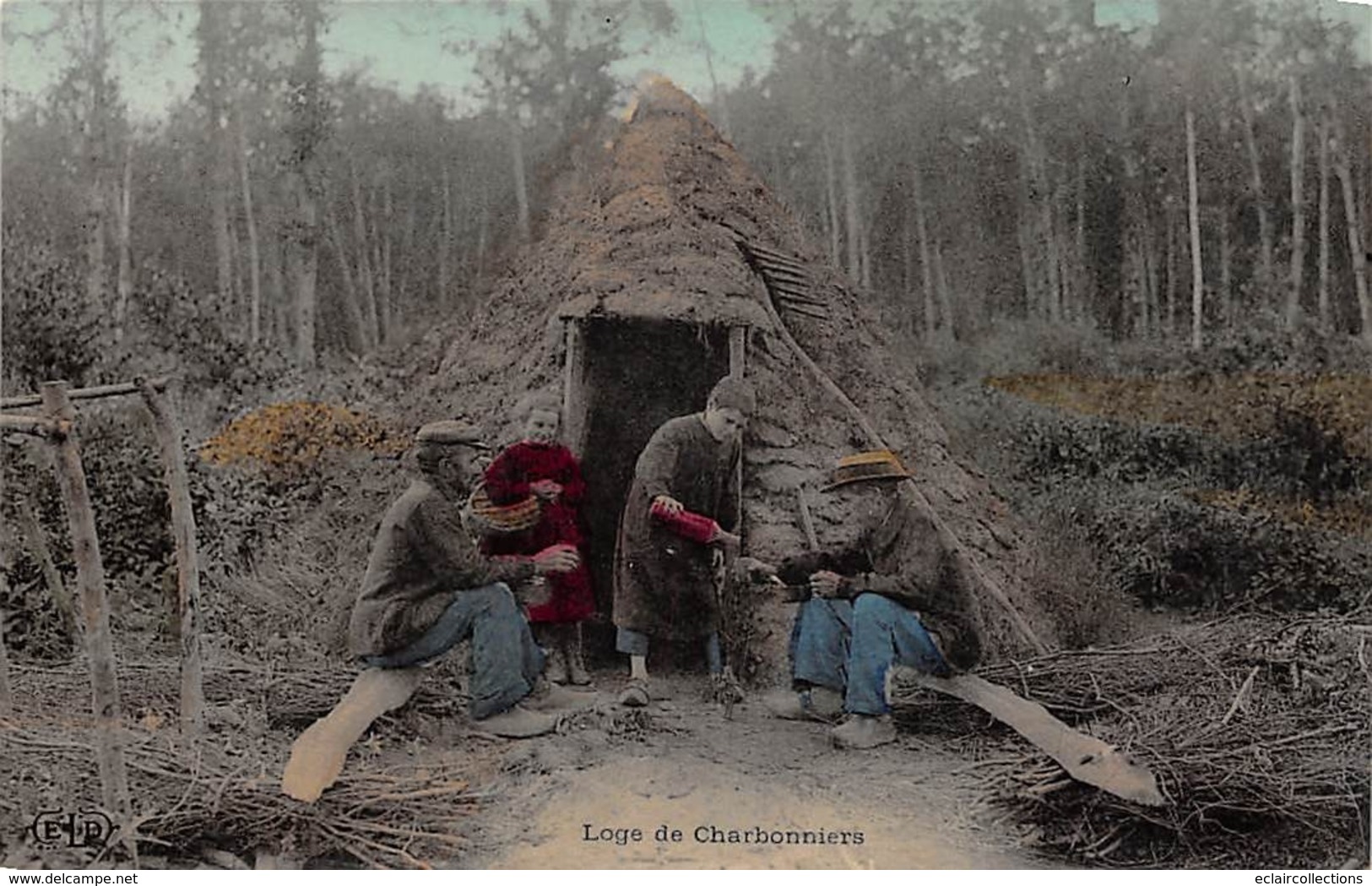 Thème.  Métiers Divers: Bois     Non Localisée.Loge De Charbonniers    (Voir Scan) - Sonstige & Ohne Zuordnung