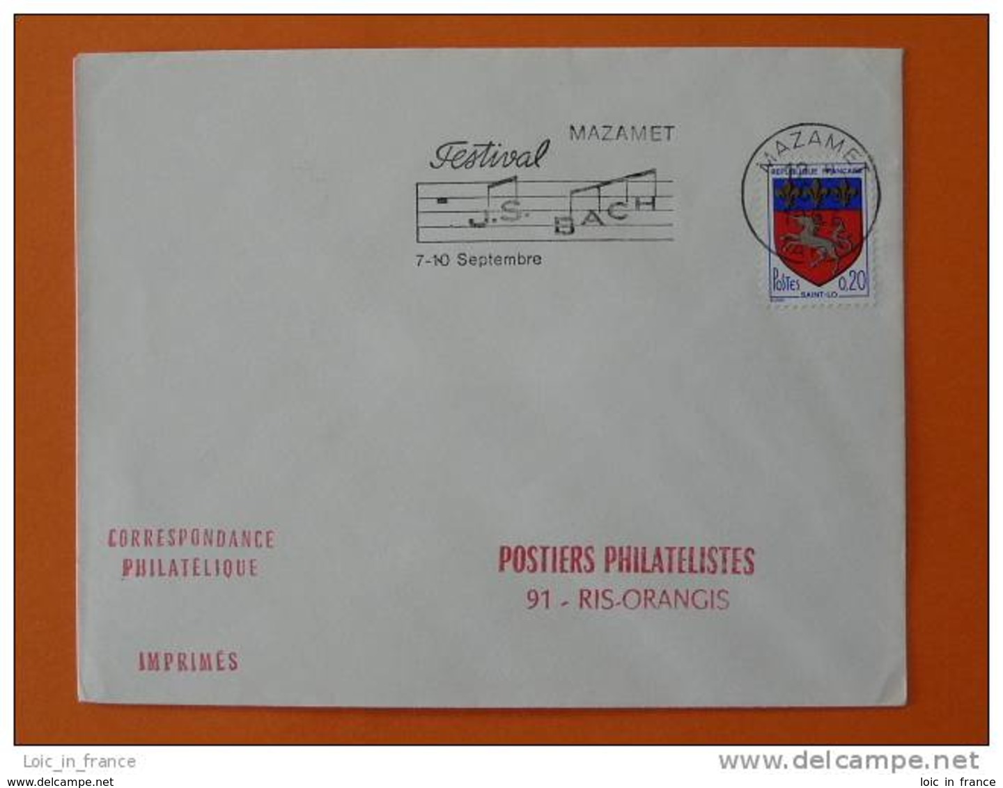 Flamme Postmark Festival Bach 1967 Compositeur Composer Mazamet Tarn - Oblitérations Mécaniques (flammes)