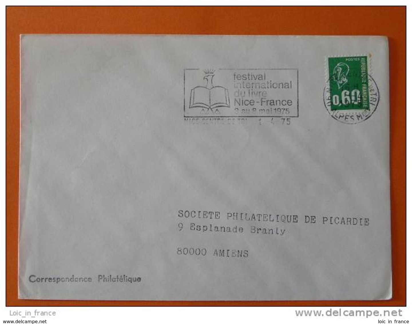 Flamme Postmark Festival Du Livre Book Festival 1975 Nice CT Alpes Maritimes - Oblitérations Mécaniques (flammes)