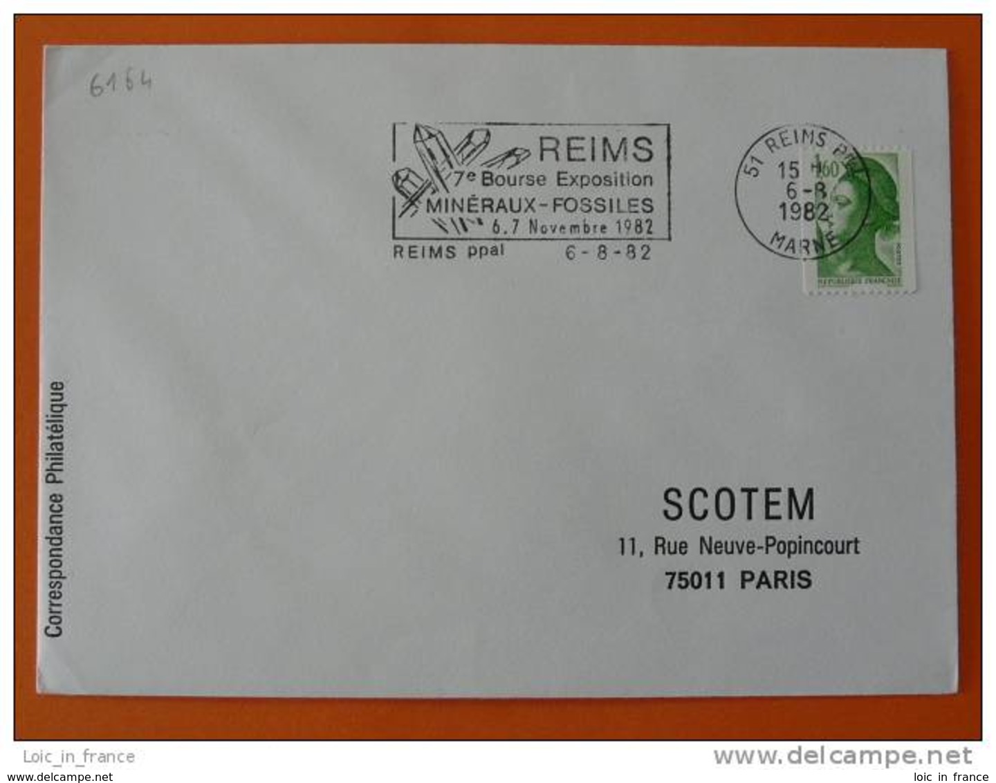 Flamme Postmark Mineraux Fossiles 1982 Reims Marne - Minéraux