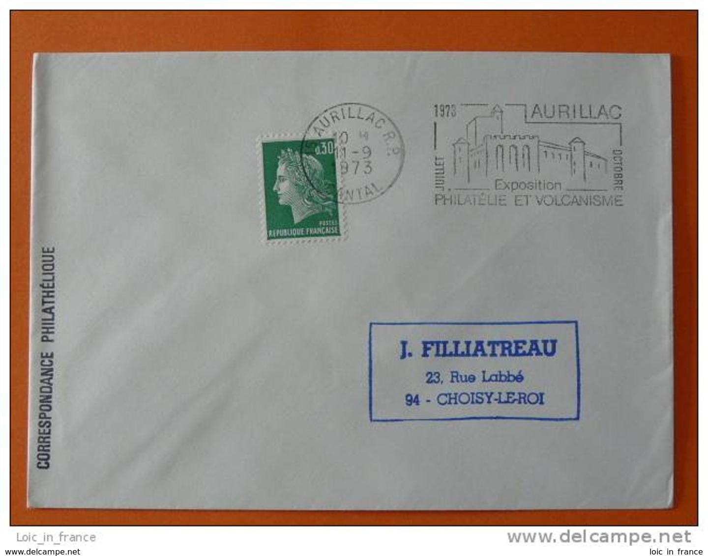 Flamme Postmark Philatelie Et Volcanisme Aurillac Cantal - Volcans