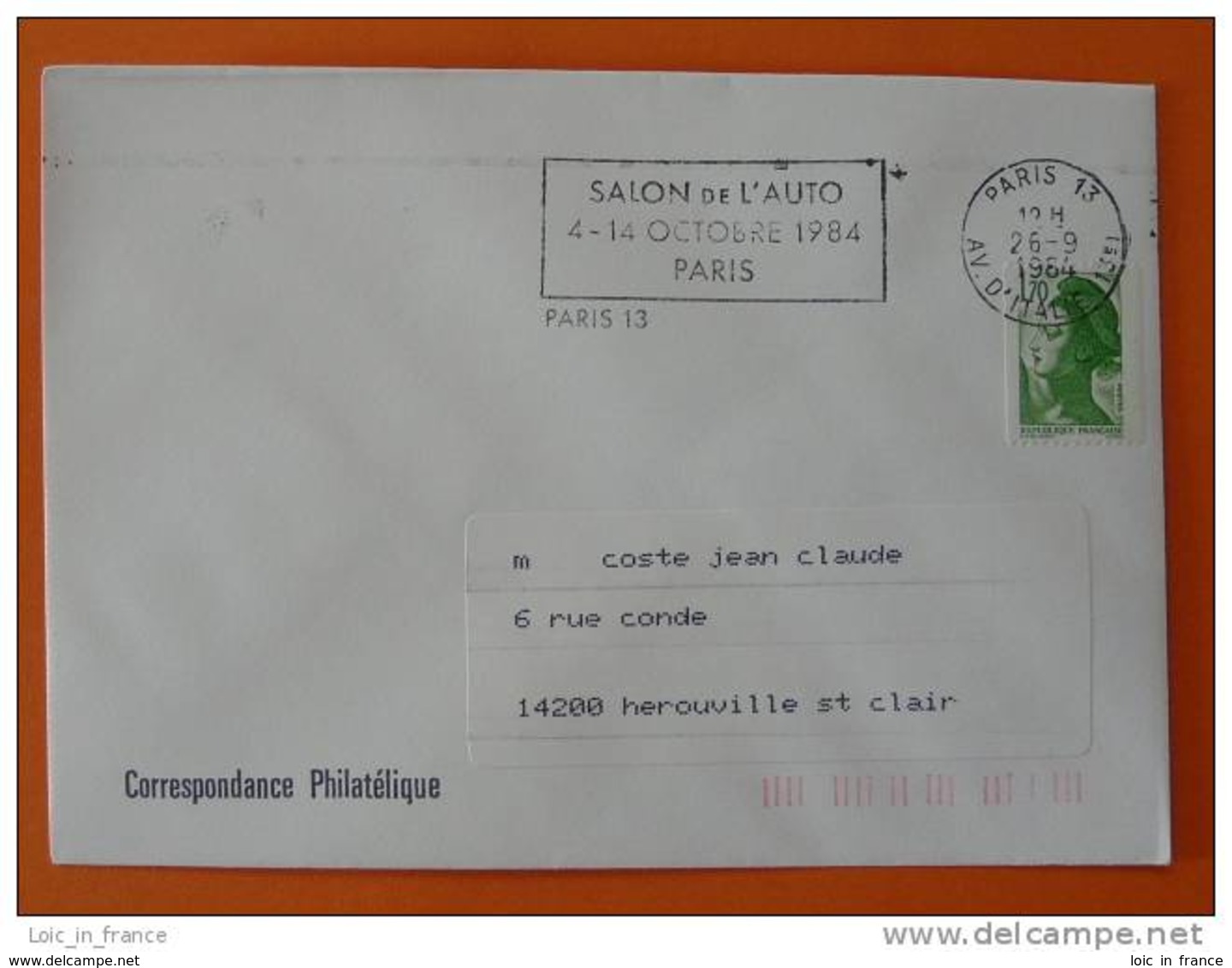 Flamme Postmark Salon De L'auto 1984 Paris 13 - Oblitérations Mécaniques (flammes)