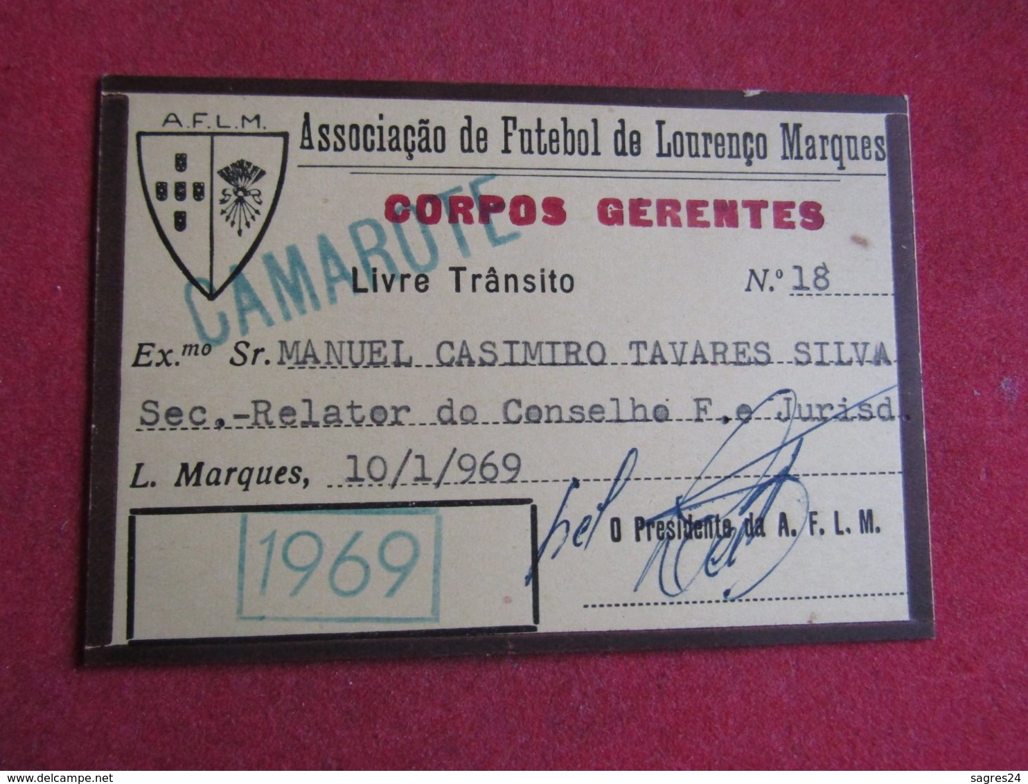 Mozanbique - Moçambique - Association De Football De Lourenço Marques - Associação De Futebol De Lourenço Marques 1969 - Tickets D'entrée