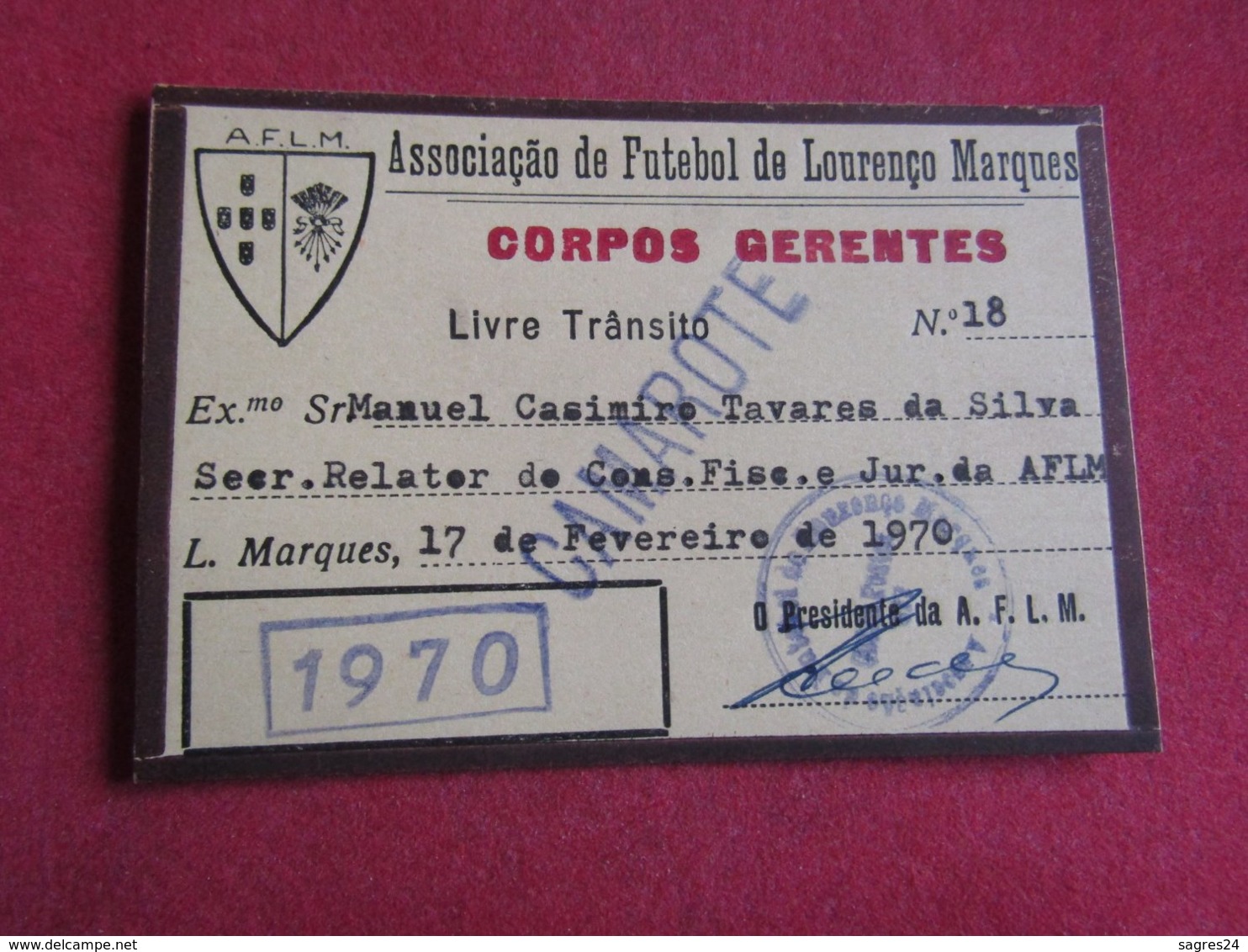 Mozanbique - Moçambique - Association De Football De Lourenço Marques - Associação De Futebol De Lourenço Marques 1970 - Tickets D'entrée