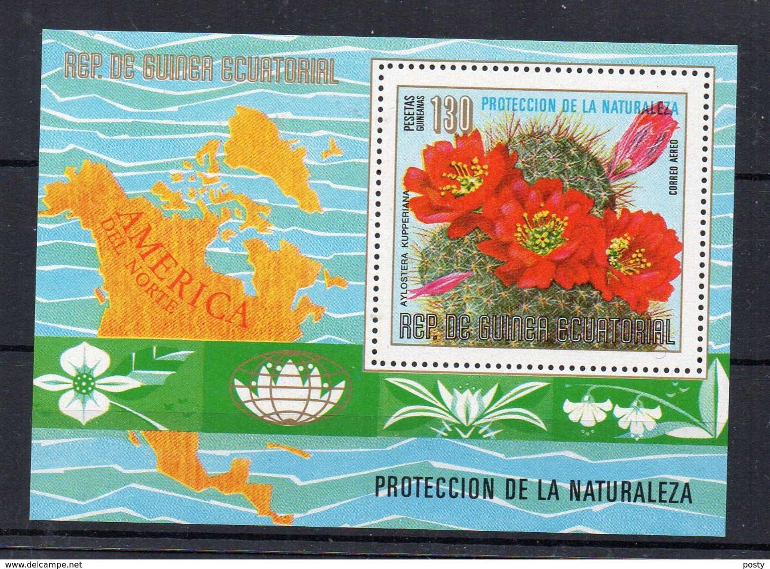 GUINEE-EQUATORIALE - EQUATORIAL GUINEA - B/F - M/S - FLOWERS - FLEURS - CACTUS - 1974 - - Guinée Equatoriale