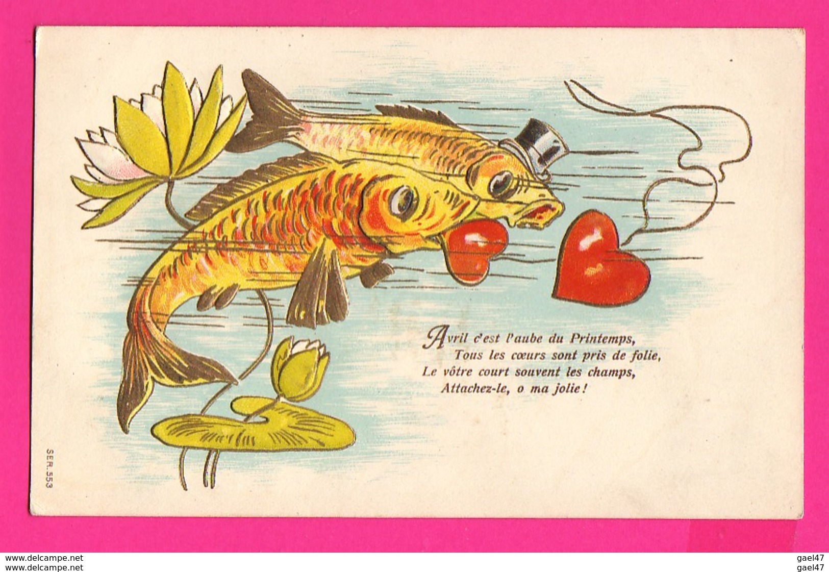 CPA (Ref: Z 1398) ) 1er AVRIL POISSON D'AVRIL  Gaufrée - April Fool's Day