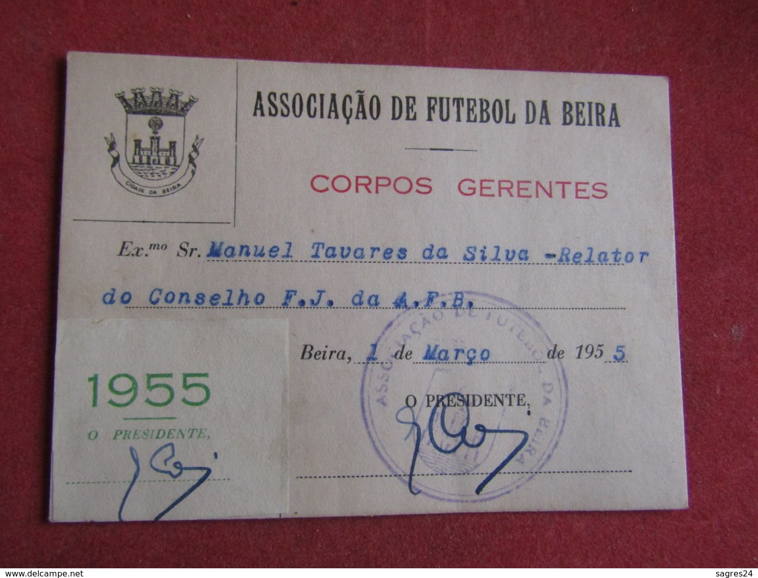 Mozanbique - Moçambique - Association De Football Da Beira - Associação De Futebol Da Beira 1955 - Tickets D'entrée