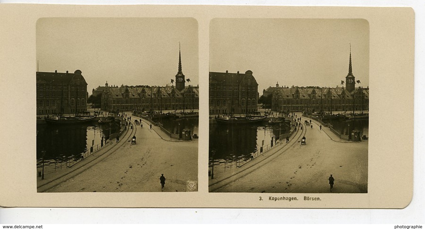 Danemark Copenhague Borsen Bourse Ancienne Photo Stereo NPG 1900 - Photos Stéréoscopiques