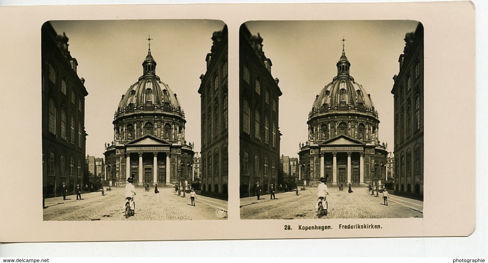 Danemark Copenhague Eglise Marmorkirken Ancienne Photo Stereo NPG 1900 - Photos Stéréoscopiques