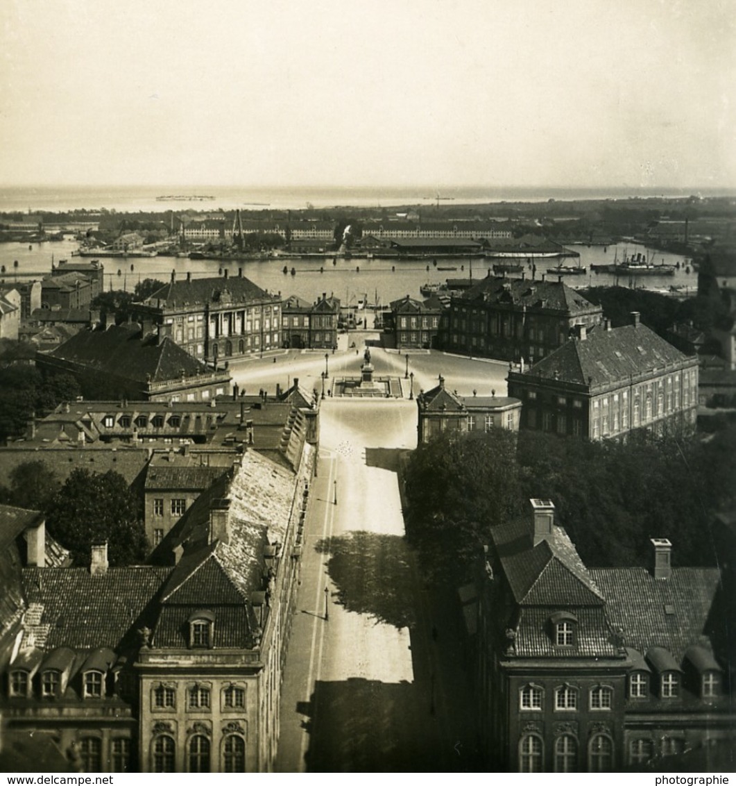 Danemark Copenhague Amalienborg Le Port Ancienne Photo Stereo NPG 1900 - Photos Stéréoscopiques