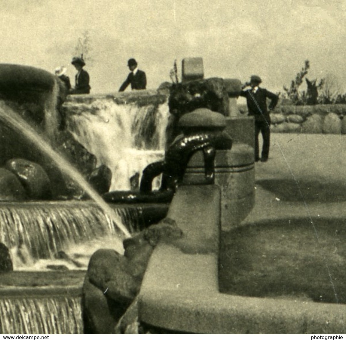 Danemark Copenhague Fontaine De Gefion Ancienne Photo Stereo NPG 1900 - Photos Stéréoscopiques