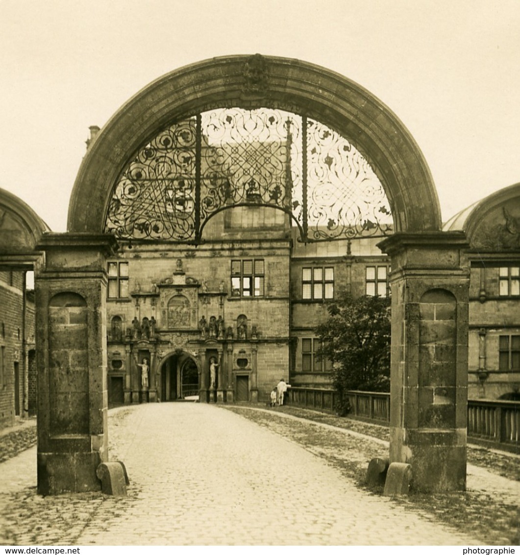 Danemark Copenhague Frederiksborg Slot Chateau Arcade Ancienne Photo Stereo NPG 1900 - Photos Stéréoscopiques