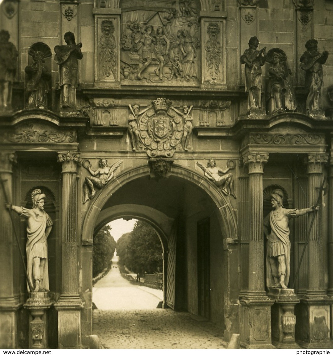 Danemark Copenhague Frederiksborg Slot Chateau Entrée Ancienne Photo Stereo NPG 1900 - Photos Stéréoscopiques