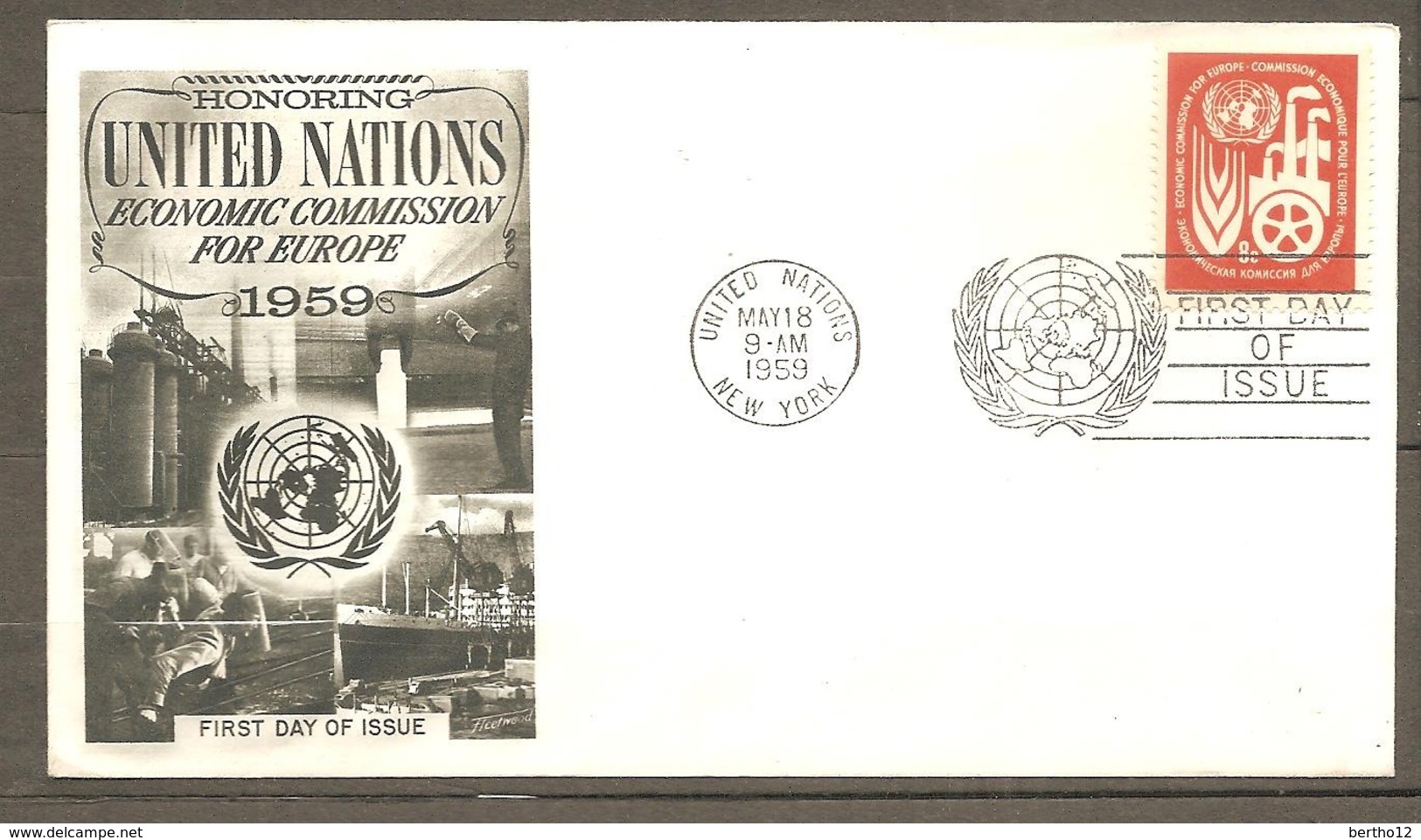 FDC   NATIONS UNIES  1959 - Usados