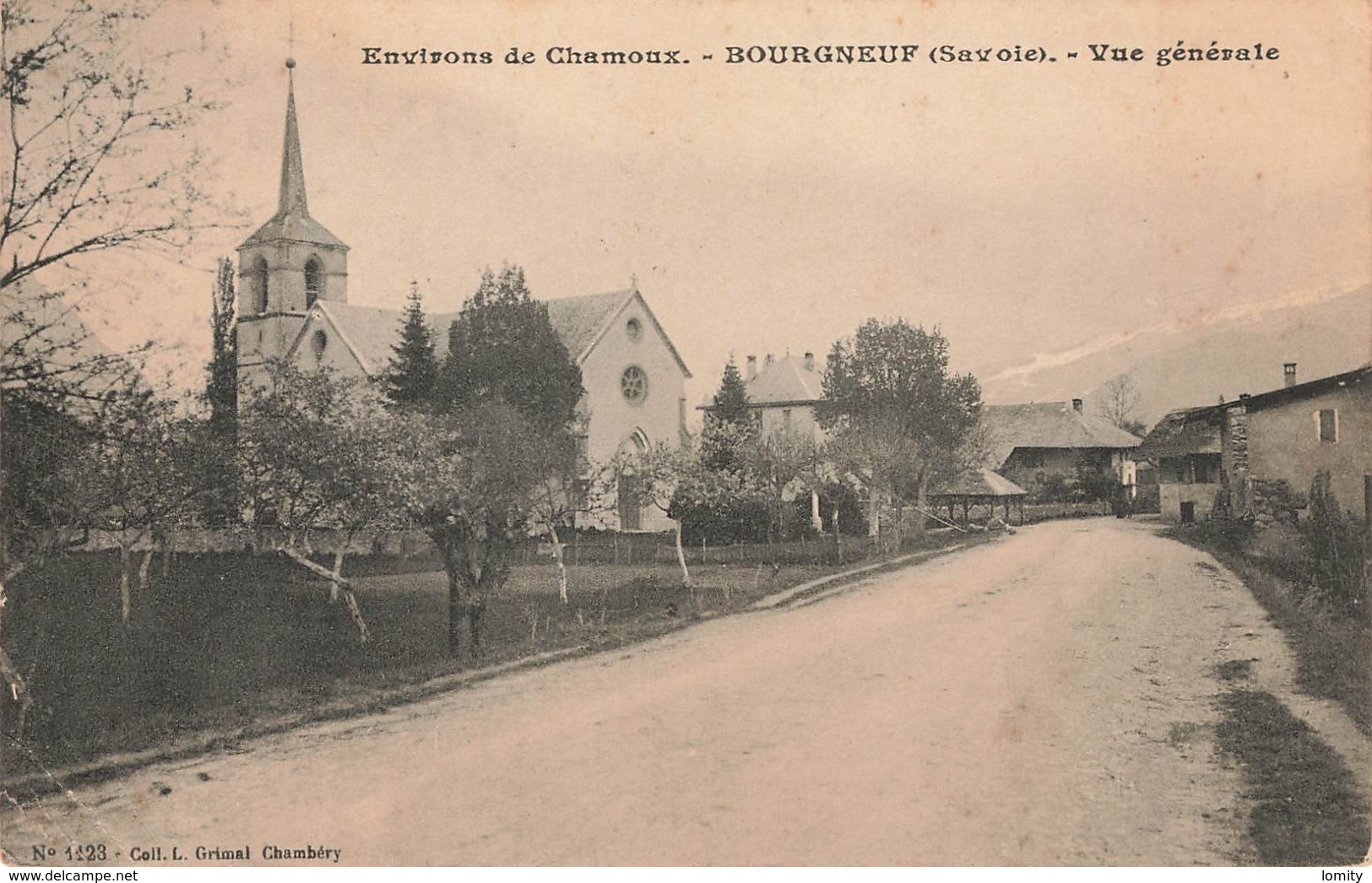 Cachet Convoyeur Ambulant Modane à Chambery 1912 Sur Carte Bourgneuf Vue Générale - Poste Ferroviaire