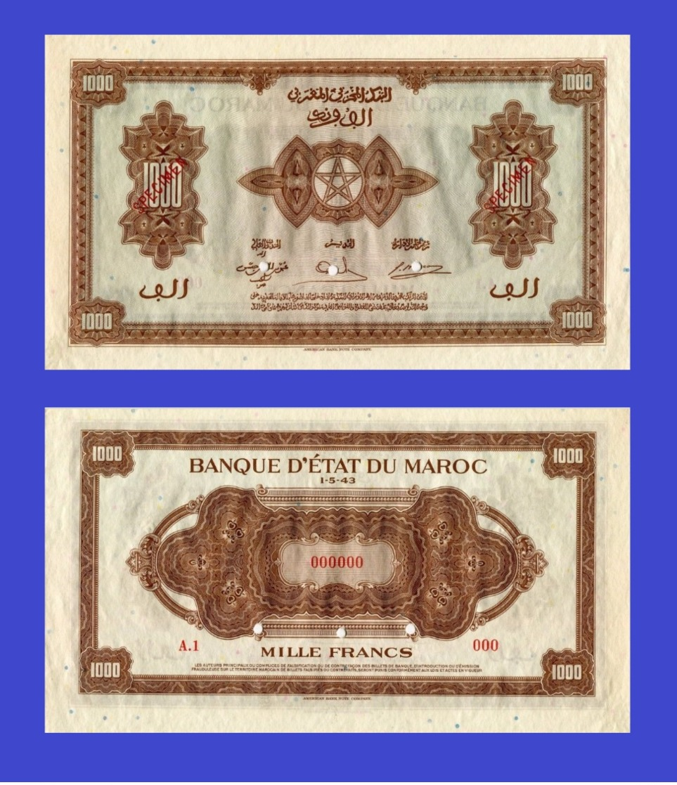 Marocco 1000  Francs 1943 - Maroc