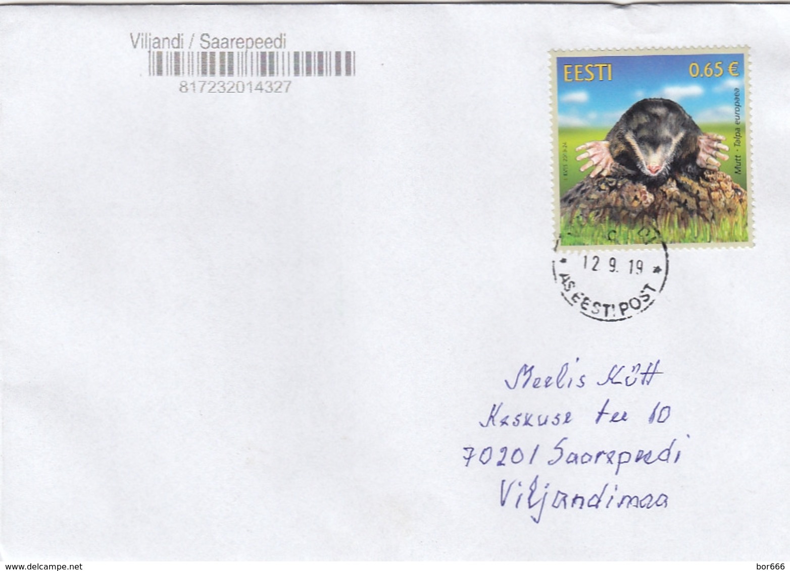 GOOD ESTONIA Postal Cover 2019 - The Mole - Estonia