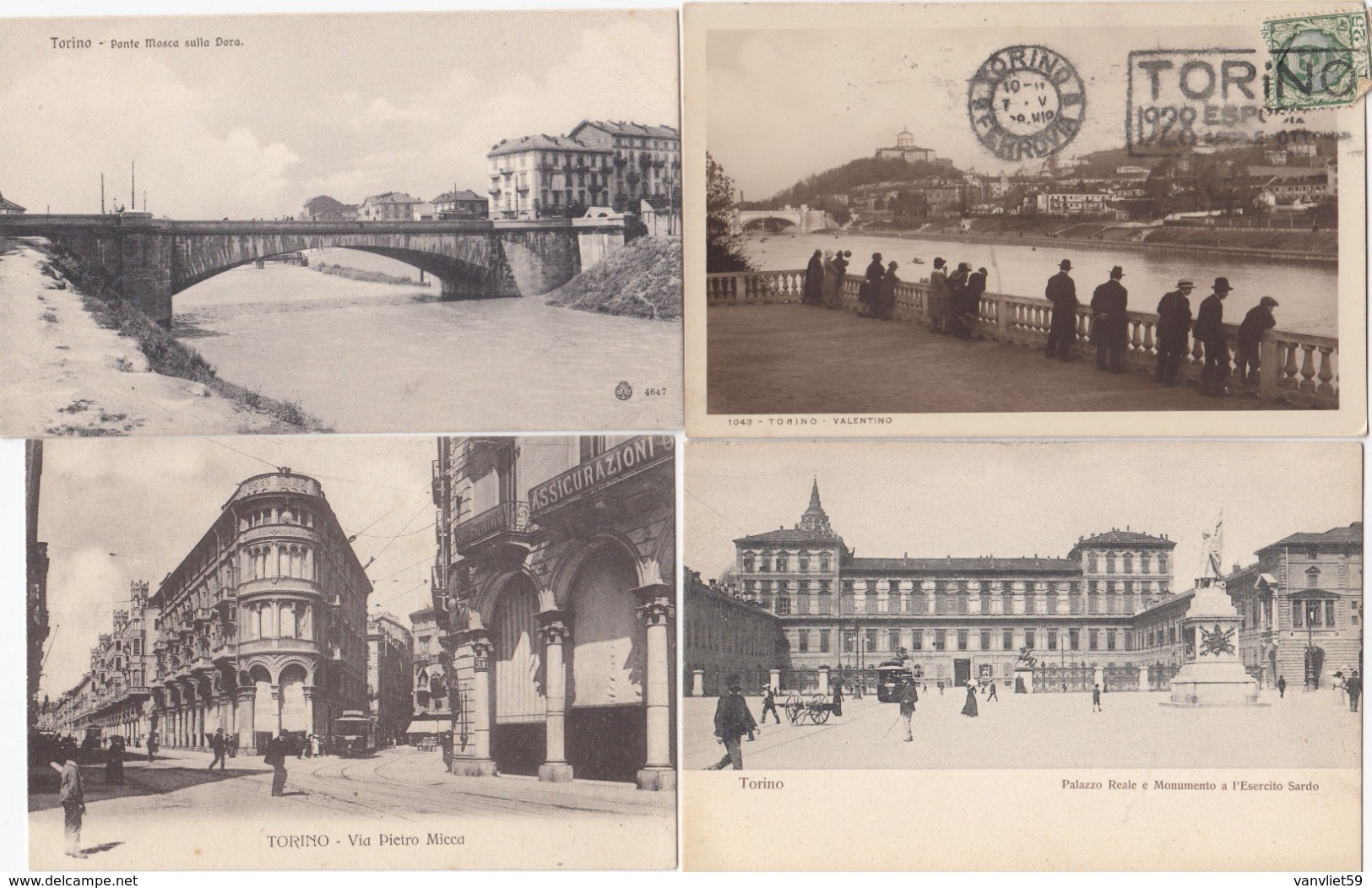 TORINO-22 CARTOLINE-ANNO 1900-41930-9 VIAGGIATE-TUTTE SCANSIONATE - Collezioni & Lotti