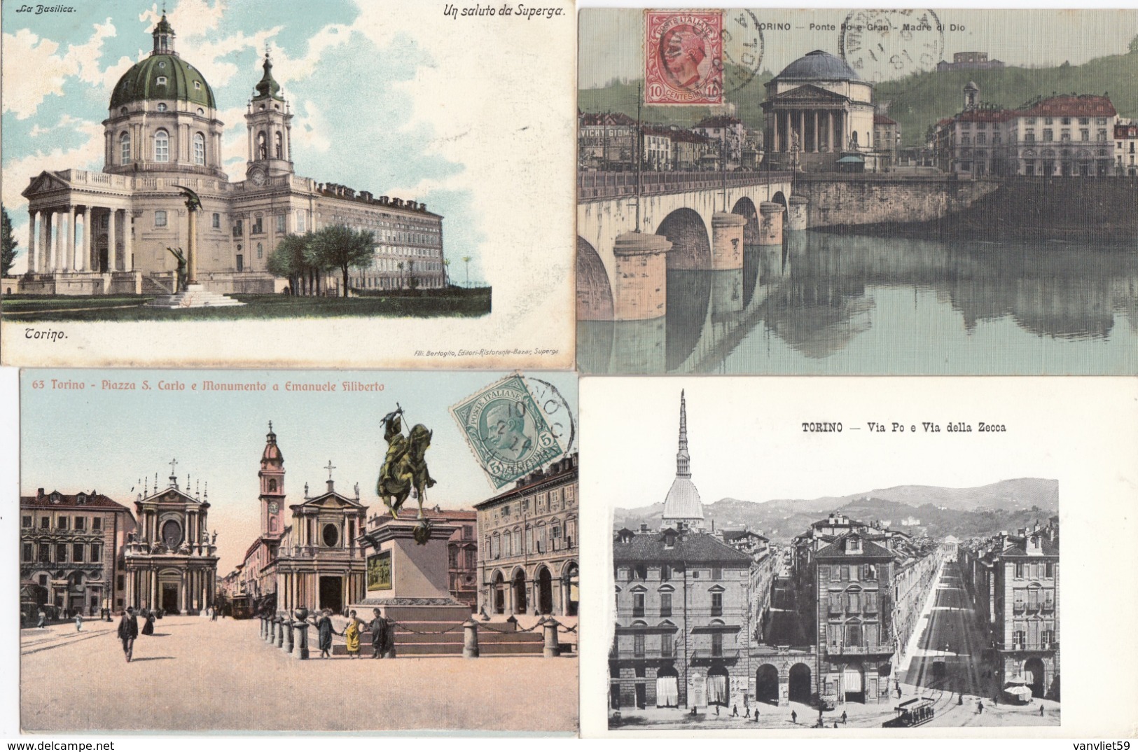 TORINO-22 CARTOLINE-ANNO 1900-41930-9 VIAGGIATE-TUTTE SCANSIONATE - Collezioni & Lotti