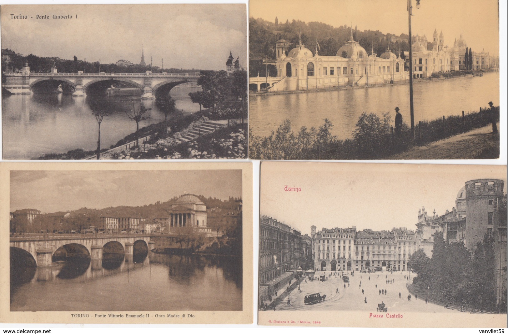 TORINO-22 CARTOLINE-ANNO 1900-41930-9 VIAGGIATE-TUTTE SCANSIONATE - Collezioni & Lotti