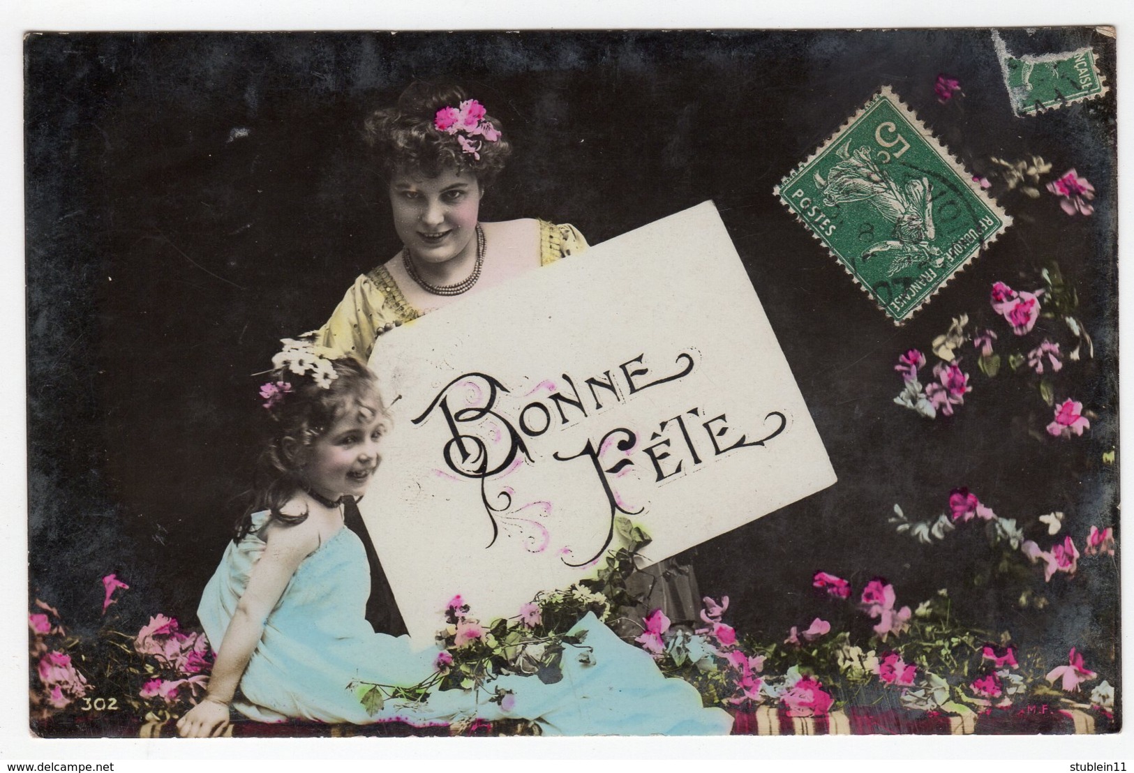 Petites Filles, "Bonne Fête"    LES 2 CARTES - Autres & Non Classés