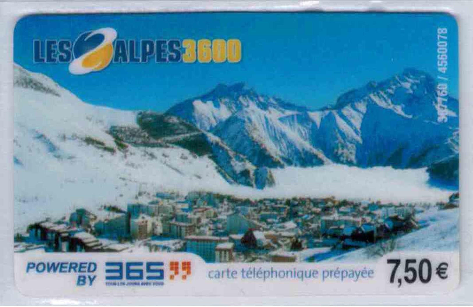 365 - Les 2 Alpes 3600 - 7.50 €- Modèle 2 - Code Gratté - Voir Scans - Autres & Non Classés