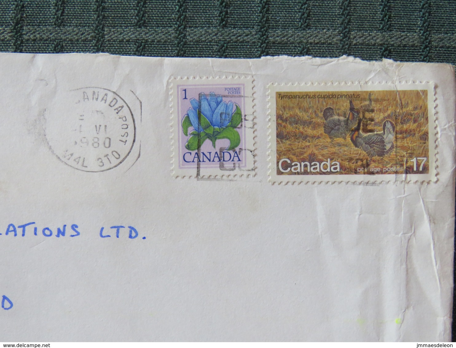 Canada 1980 Cover Toronto To England - Flowers - Birds - Greater Prairie Chicken - Storia Postale