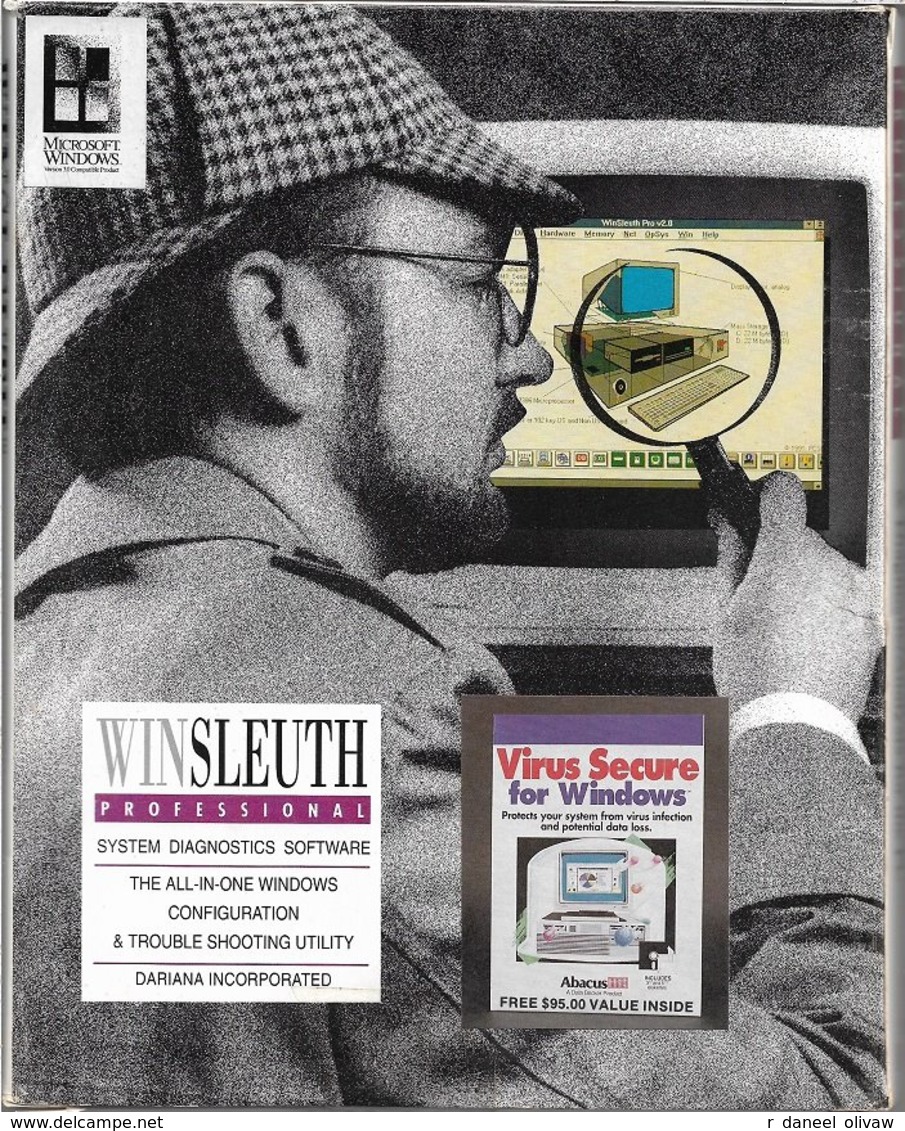 WinSleuth Professional + Virus Secure (en Anglais) - Pour Windows 3 (1991, TBE) - Sonstige & Ohne Zuordnung