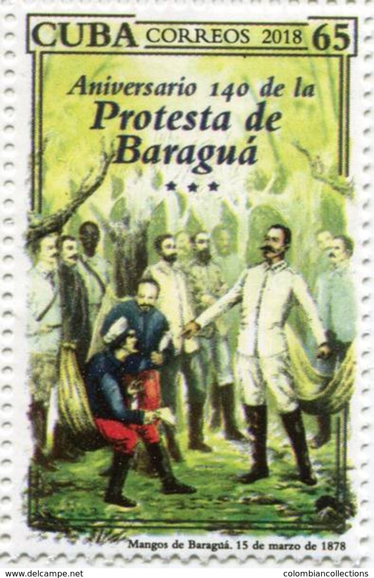 Lote CU2018-9, Cuba, 2018, Sello, Stamp, Aniversario 140 De La Protesta De Baragua, Antonio Maceo - Otros & Sin Clasificación