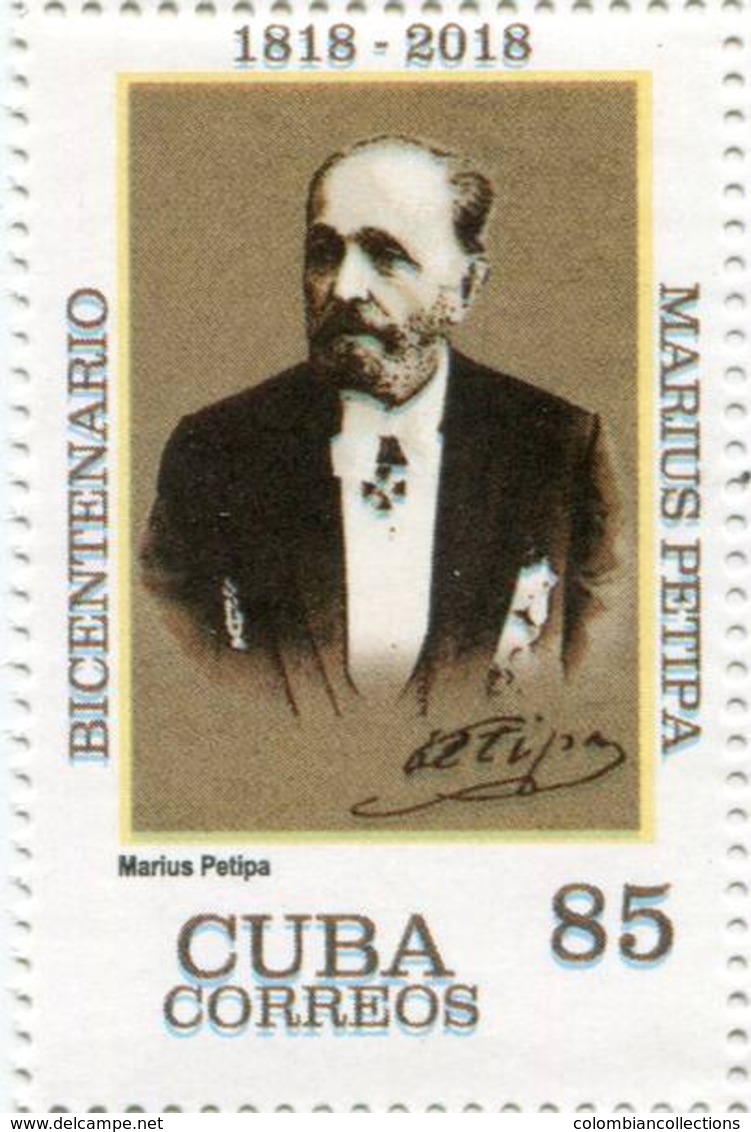 Lote CU2018-10, Cuba, 2018, Sello, Stamp, Bicentenario Marius Petipa, 2 V, Ballet, Dande, Alicia Alonso - Otros & Sin Clasificación