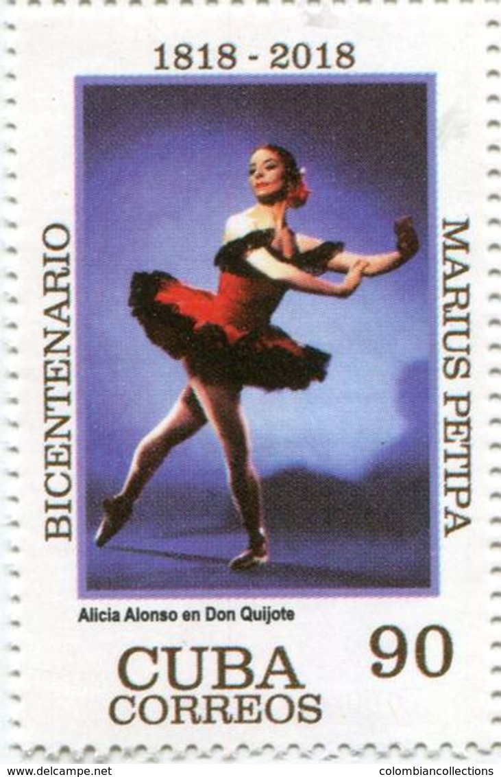 Lote CU2018-10, Cuba, 2018, Sello, Stamp, Bicentenario Marius Petipa, 2 V, Ballet, Dande, Alicia Alonso - Otros & Sin Clasificación