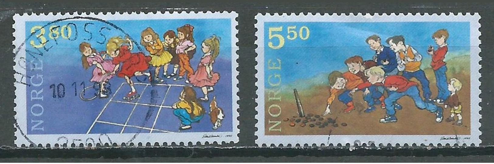 Norvège YT N°1247/1248 Jeux D'enfants Oblitéré ° - Oblitérés