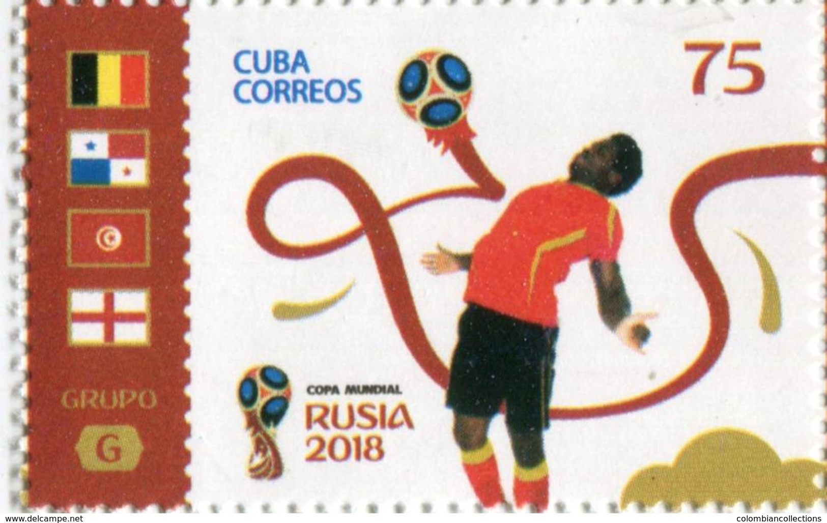 Lote CU2018-12, Cuba, 2018, Sello, Stamp, Copa Mundo de Football, Rusia 2018, 8 v, Russia, Soccer, futbol