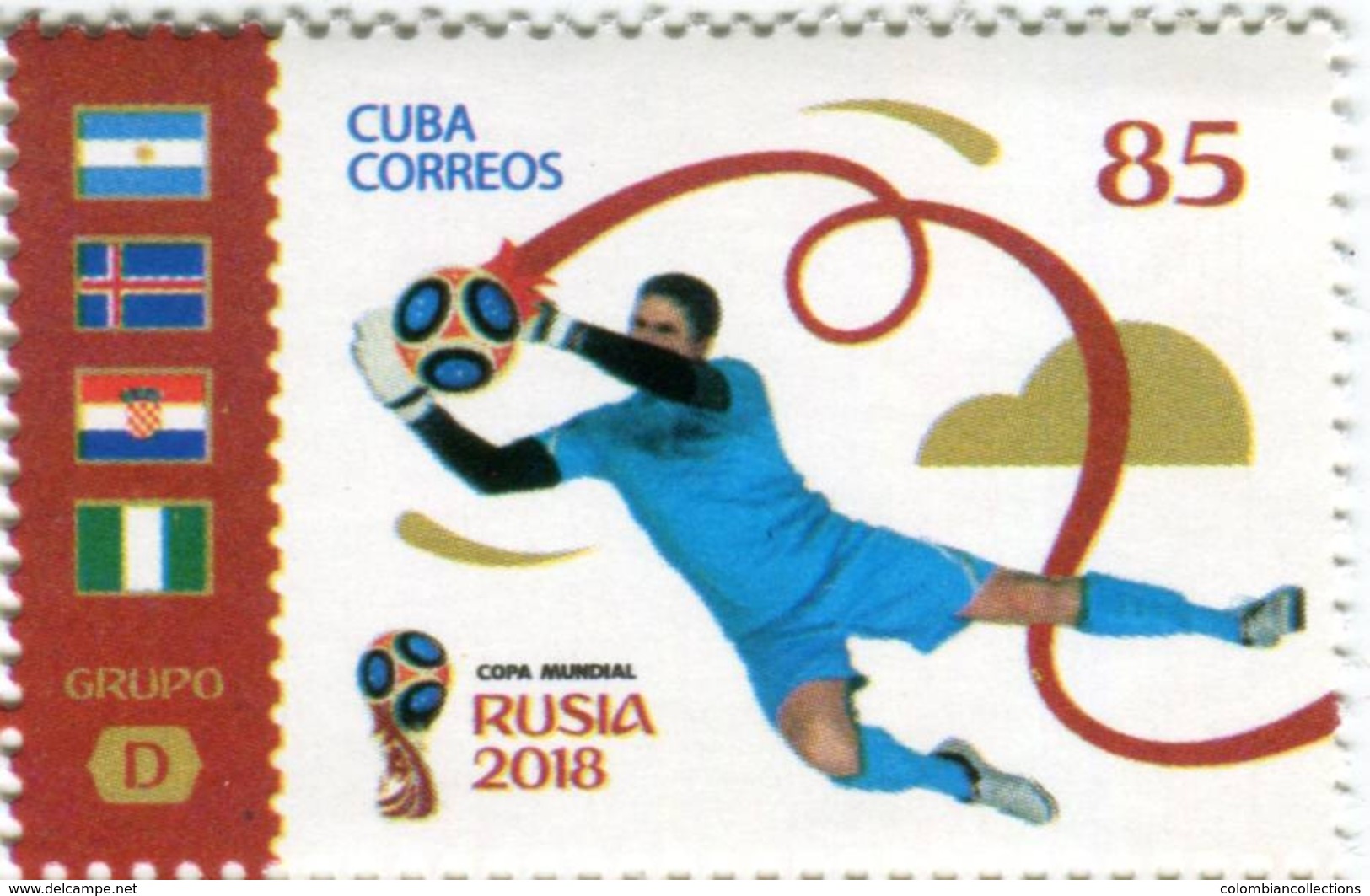 Lote CU2018-12, Cuba, 2018, Sello, Stamp, Copa Mundo de Football, Rusia 2018, 8 v, Russia, Soccer, futbol