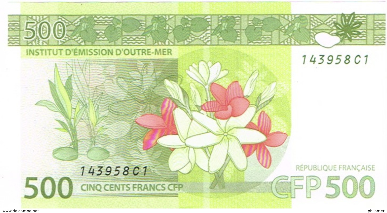 C1 Billet Banknote IEOM Banque France Nouvelle-caledonie Polynesie Francaise Wallis Futuna Taro Fleur 500f Unc Neuf - French Pacific Territories (1992-...)