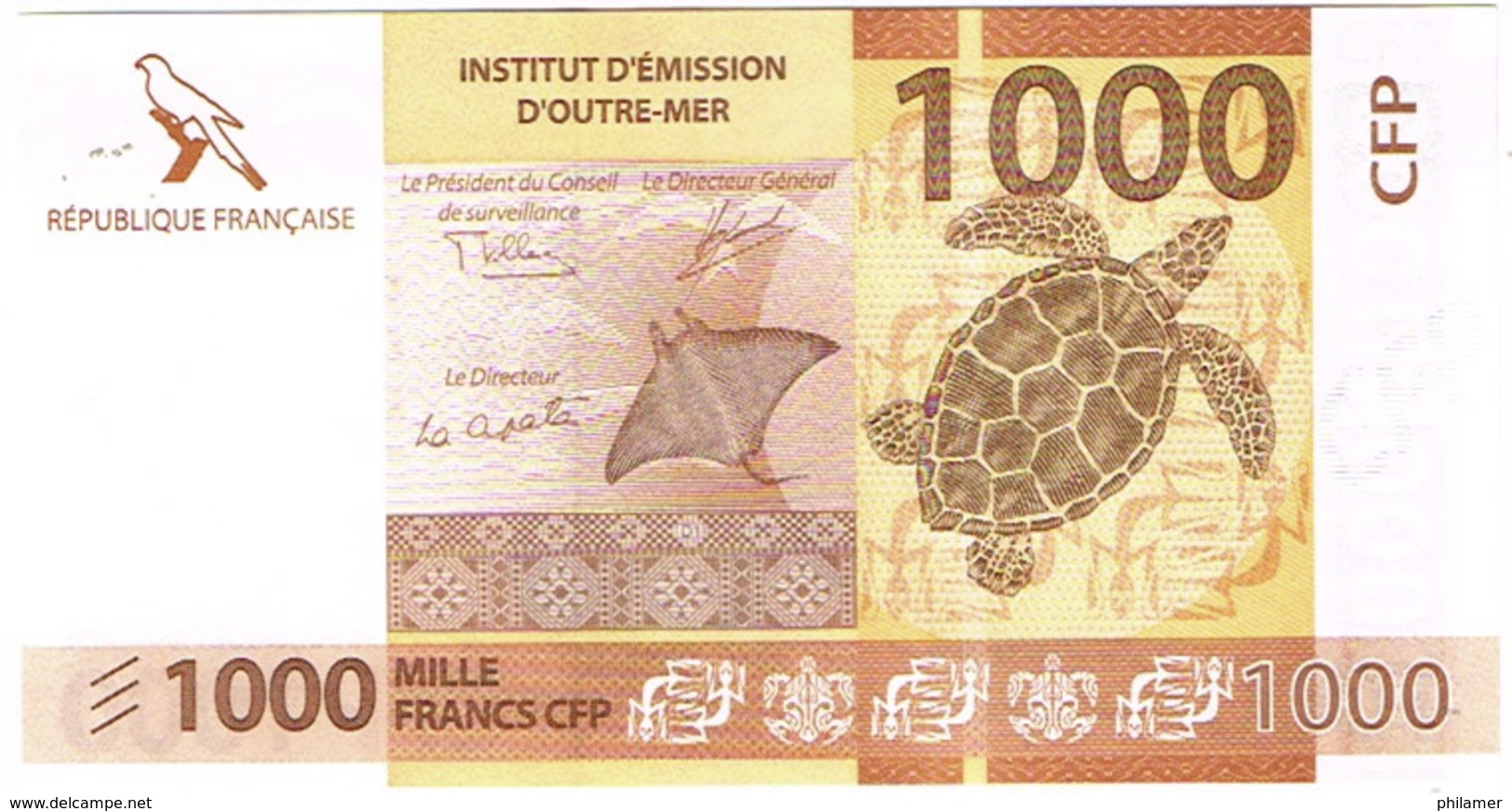 A3 Billet Banknote IEOM Banque France Nouvelle-caledonie Polynesie Francaise Wallis Futuna 1000f Cagou Perruche Unc Neuf - Territori Francesi Del Pacifico (1992-...)