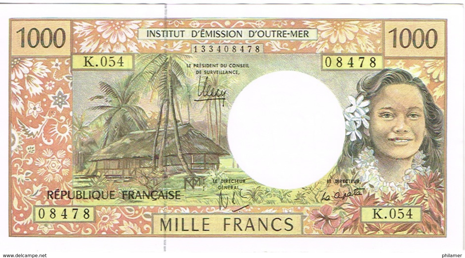 K54 Billet Banknote IEOM Banque France Nouvelle-caledonie Polynesie Francaise Wallis Futuna 1000f Cerf Cagou Unc Neuf - Frans Pacific Gebieden (1992-...)