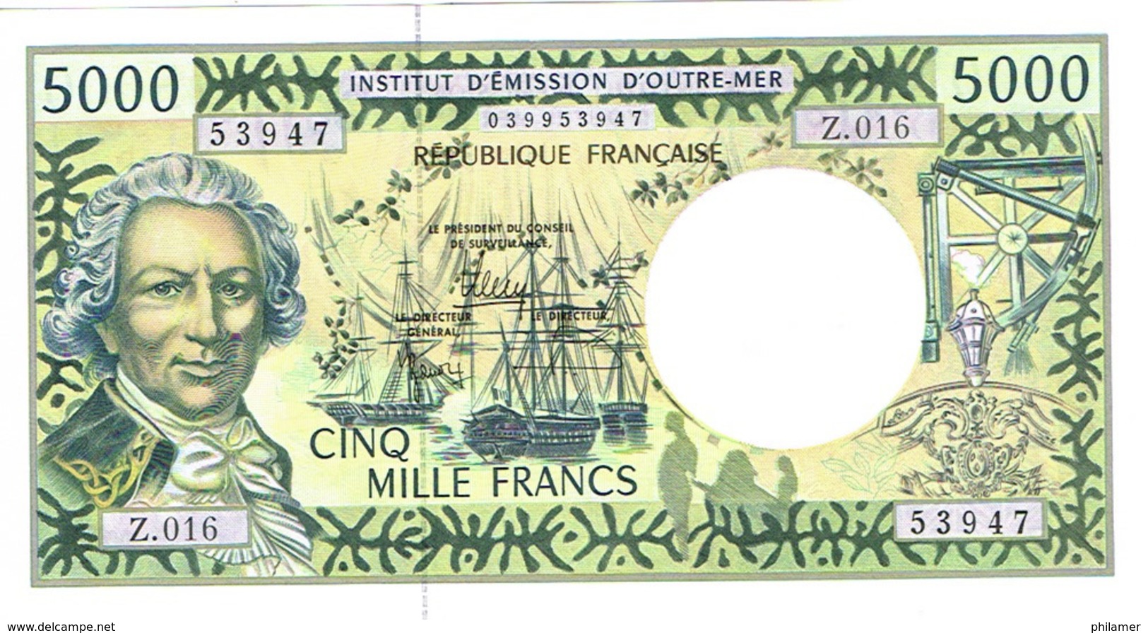 Z16 Billet Banknote IEOM Banque France Nouvelle-caledonie Polynesie Francaise Wallis Futuna 5000f Bougainville Unc Neuf - Territori Francesi Del Pacifico (1992-...)