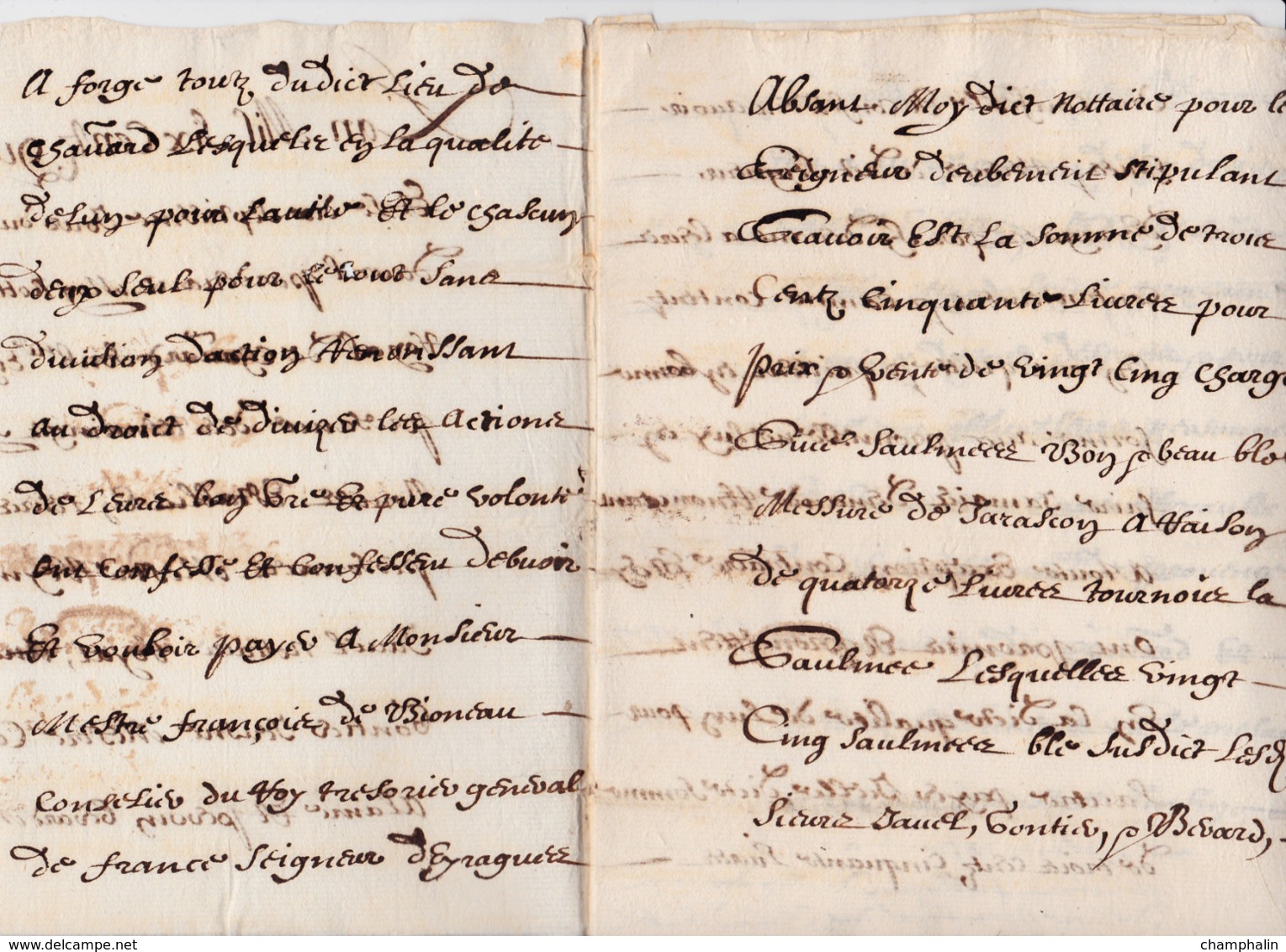 Document Du 17 Avril 1640 - M. Deleutre à Châteaurenard (13) - Parchemin - Manuscrit - Manuscrits