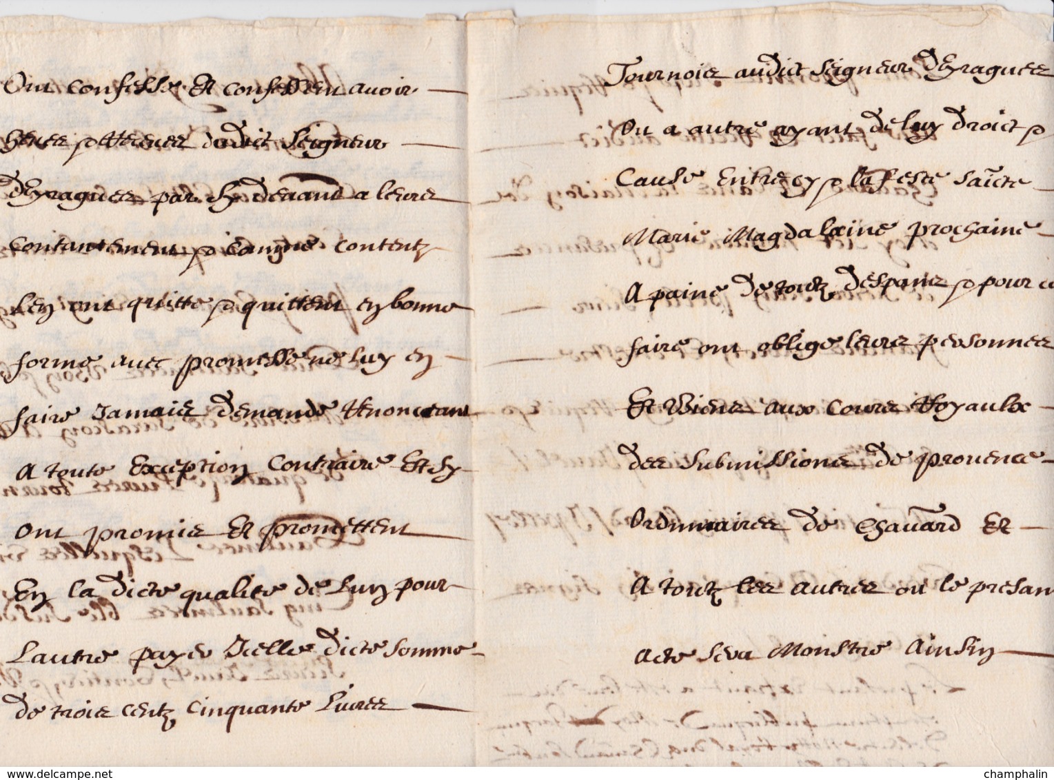 Document Du 17 Avril 1640 - M. Deleutre à Châteaurenard (13) - Parchemin - Manuscrit - Manuscrits