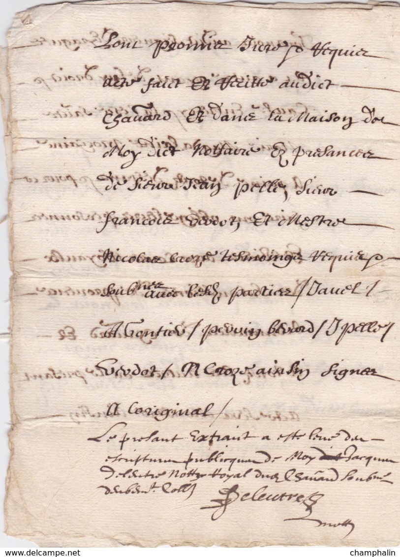 Document Du 17 Avril 1640 - M. Deleutre à Châteaurenard (13) - Parchemin - Manuscrit - Manuscrits