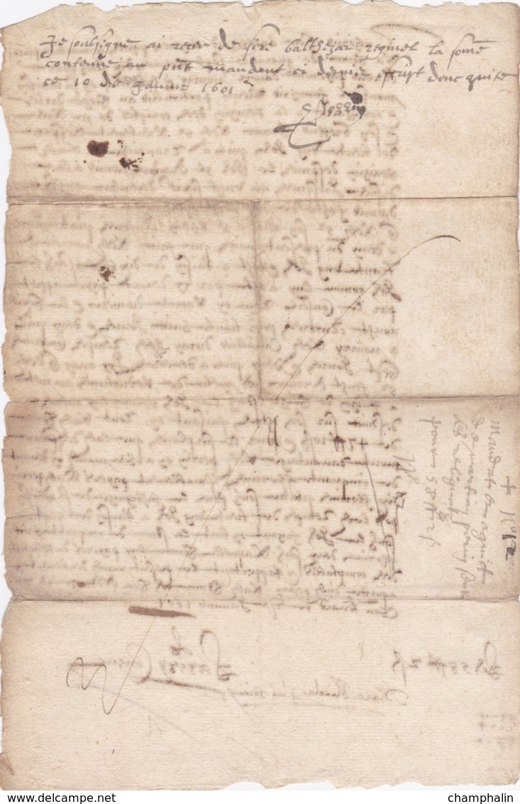 Document Du 10 Janvier 1601 - M. Nicolas à Châteaurenard (13) - Parchemin - Manuscrit - Manuscrits