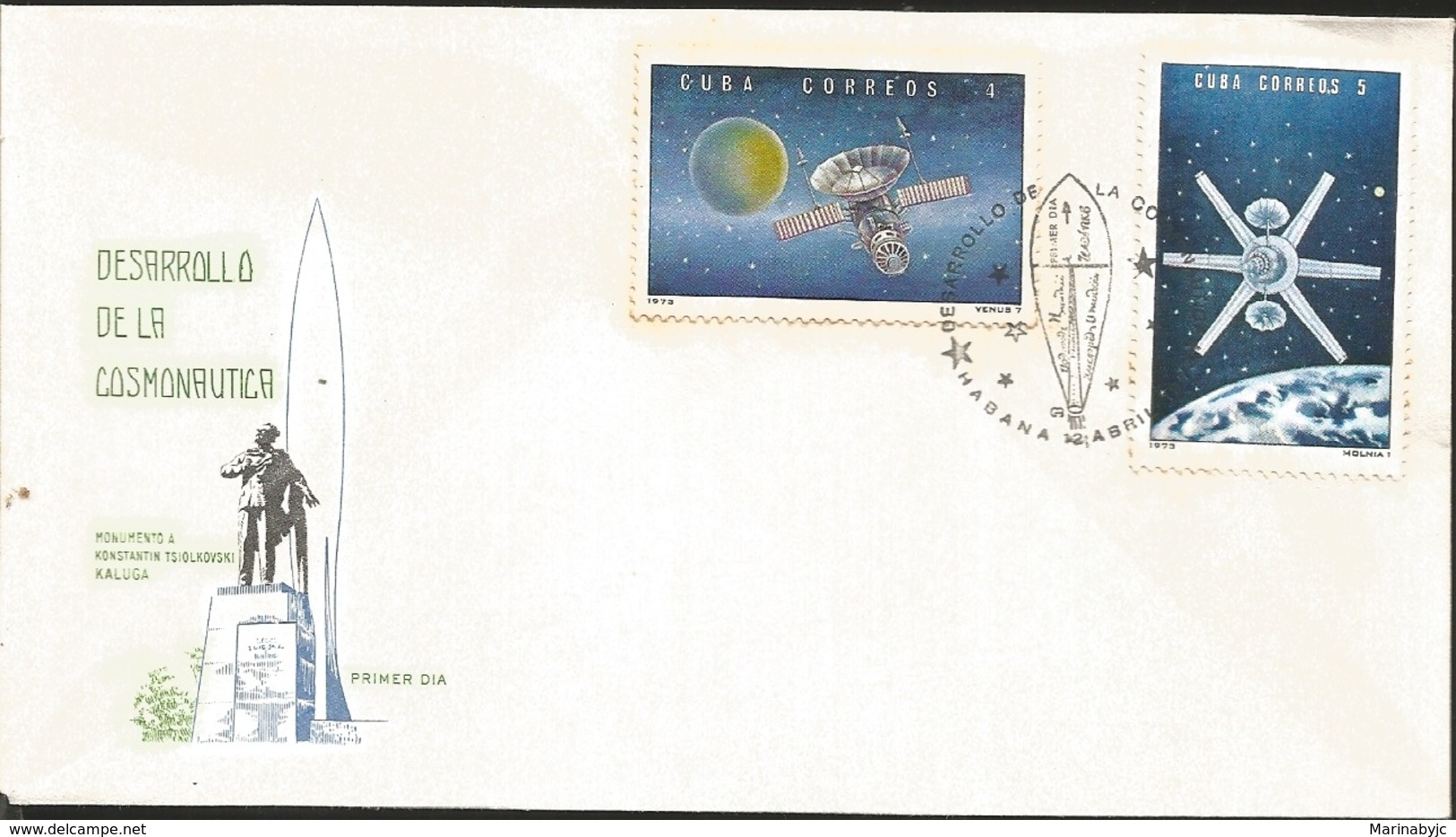 U) 1973 CARIBE,MONUMENT, MULTIPLE COHETES, GALAXY,FDC - Cartas & Documentos